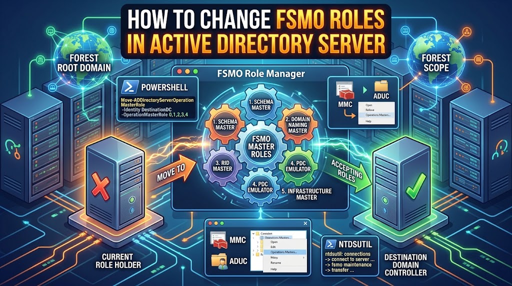 How to Change FSMO Roles in Active Directory Server