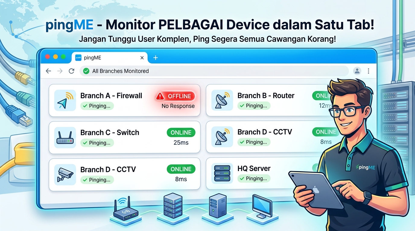 PingMe: Dashboard Monitoring Rangkaian Yang Bestie Confirm Boleh Handle