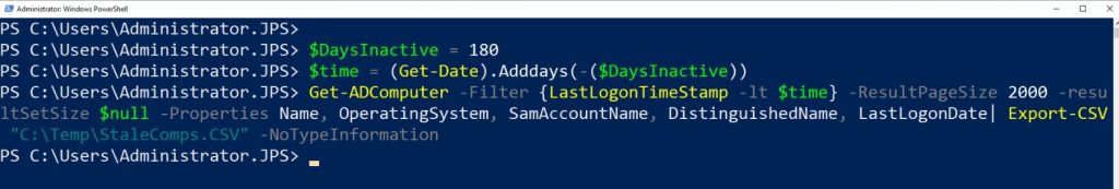 How to Find Inactive Computers in Active Directory ( export to .csv file )